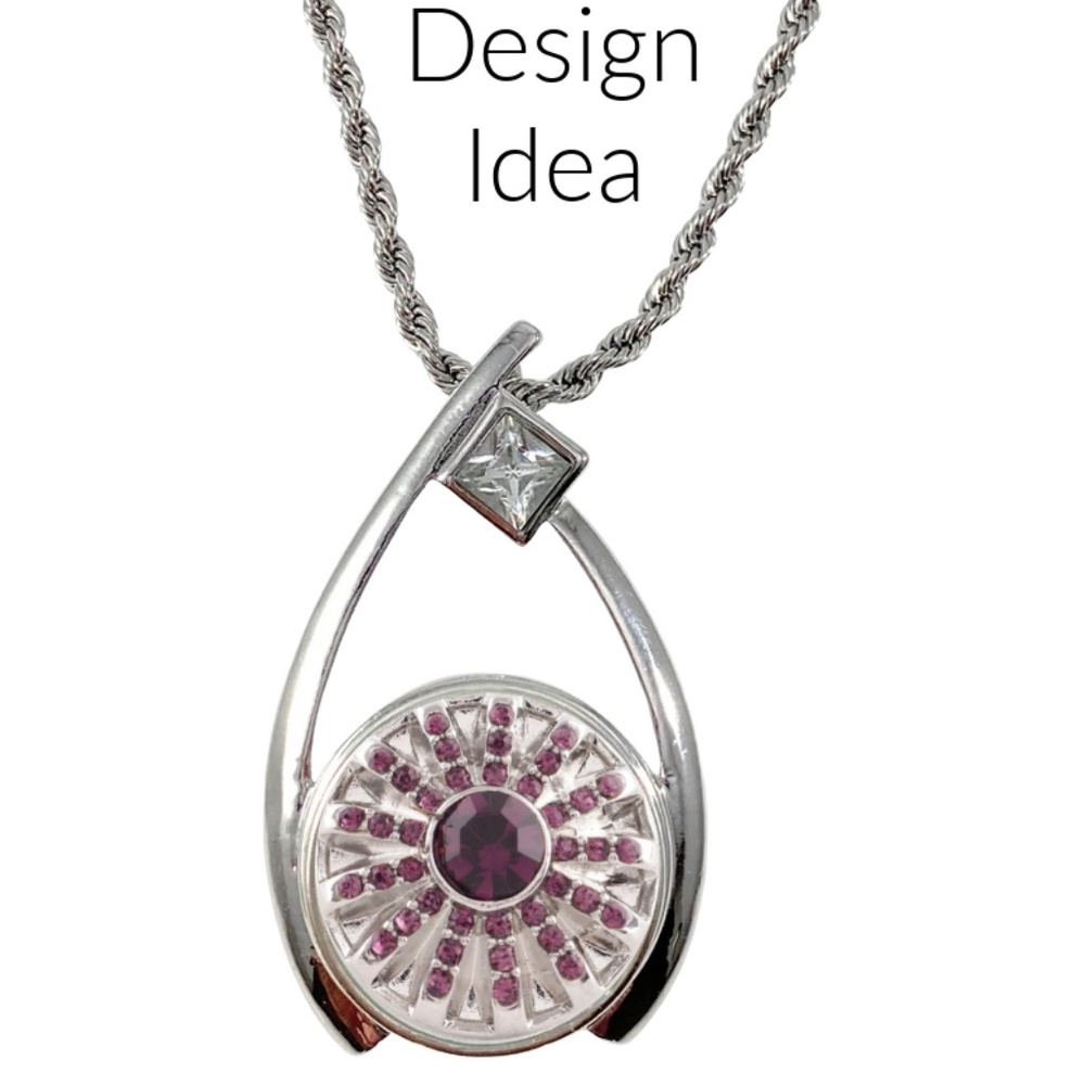 February Birthstone Snap Charm 20mm for Standard Size Accessories - Picture 2 of 3